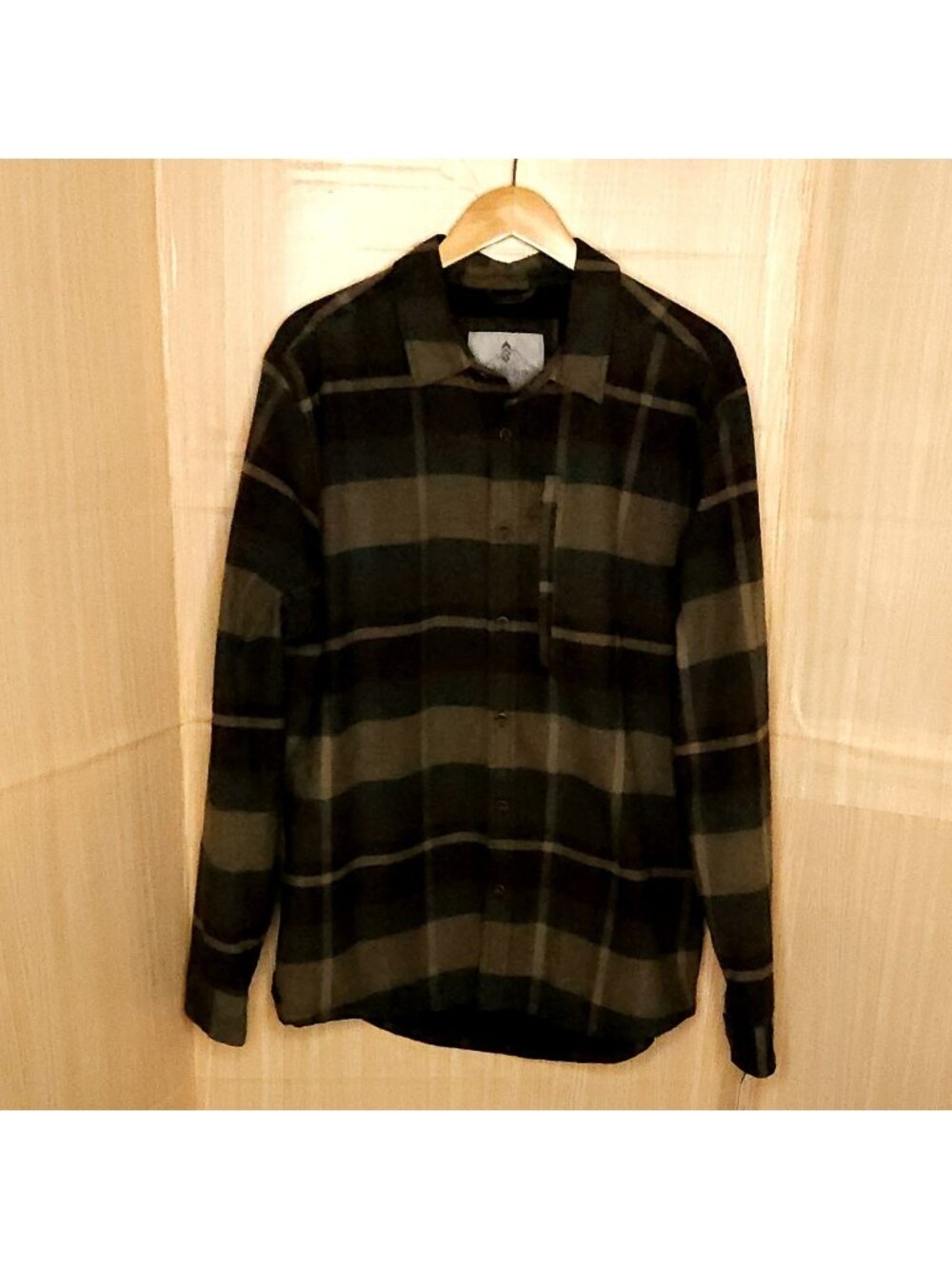 Free Country Mens New Green Plaid Fleece Lined Shacket Large